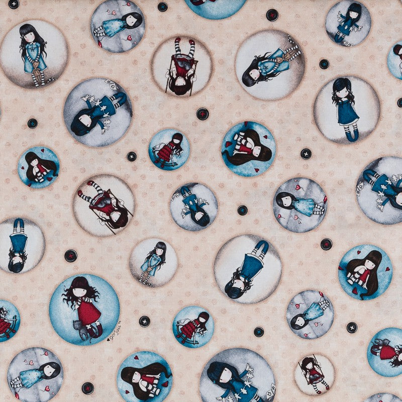 Patchwork Fabric Gorjuss Doll Ecru - Ribes y Casals