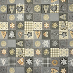 Patchwork Christmas Fabric Grey - Ribes y Casals