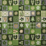 Patchwork Christmas Fabric Green - Ribes y Casals