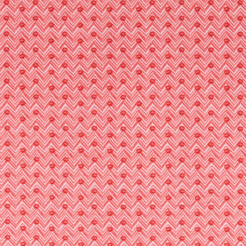 Patchwork Fabric Zigzag Dots Coral - Ribes y Casals