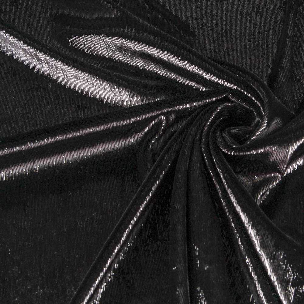 Black Lurex Shaggy Fabric - Ribes y Casals