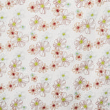 Piqué Fabric Flower Print Red/Blue - Ribes y Casals