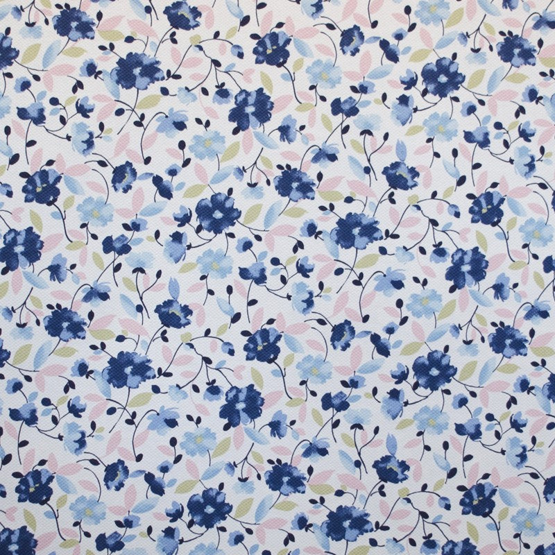 Printed Pique Floral Blue - Ribes y Casals