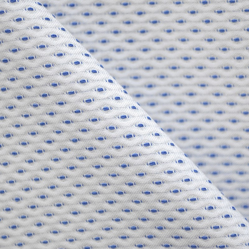 Piqué Fabric Oeil de Perdrix Print Blue - Ribes y Casals