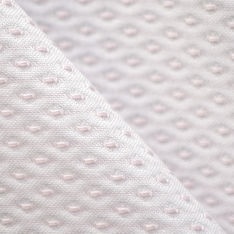 Piqué Fabric Oeil de Perdrix Print Pink - Ribes y Casals