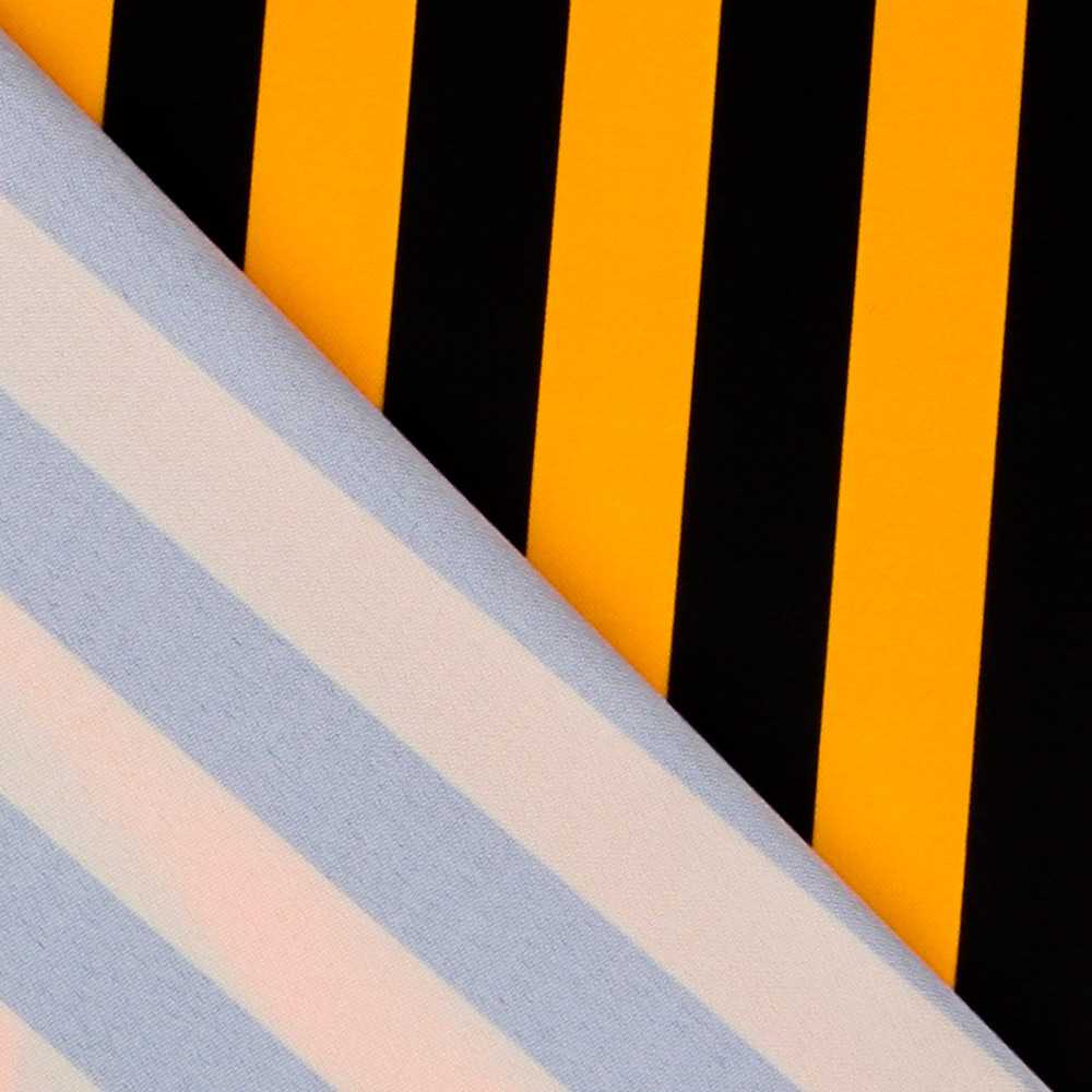 Stretch Fabric Stripes Black Orange 23mm - Ribes y Casals
