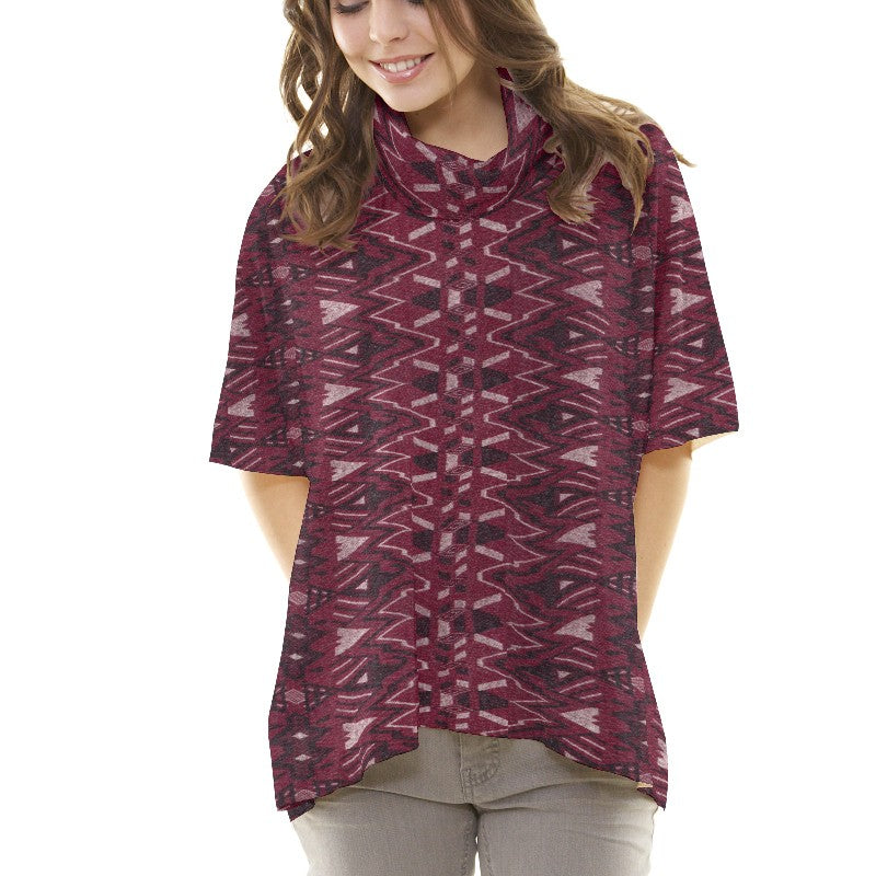 Poncho Fabric Diamonds Garnet - Ribes y Casals