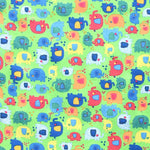 Cotton Poplin Fabric Elephant Apple Green - Ribes y Casals