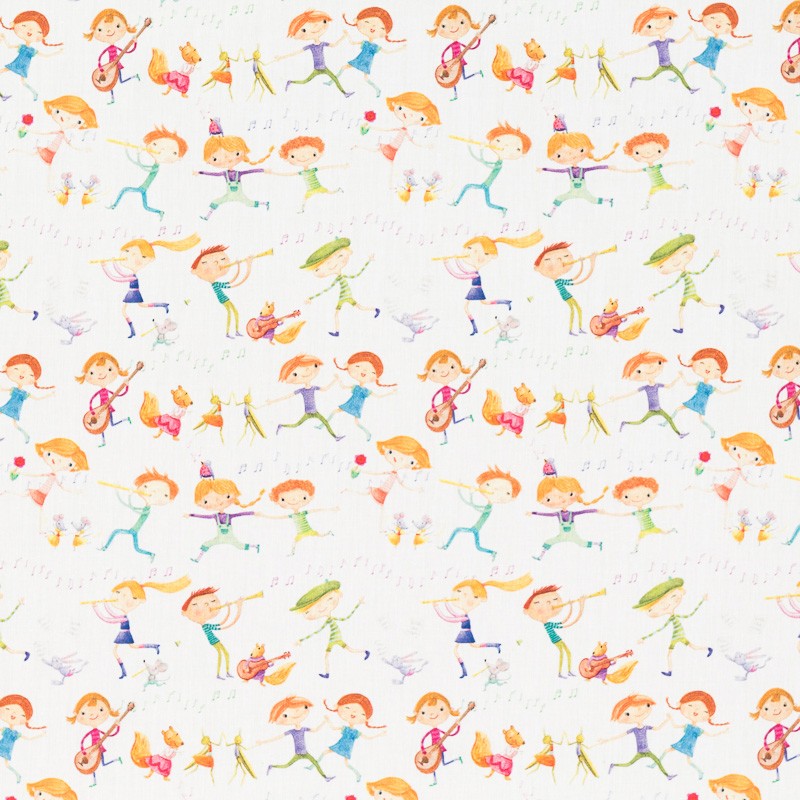Cotton Poplin Fabric Happy Day White - Ribes y Casals