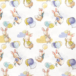 Cotton Poplin Fabric Little Rabbit Print White - Ribes y Casals