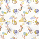 Cotton Poplin Fabric Little Rabbit Print White - Ribes y Casals