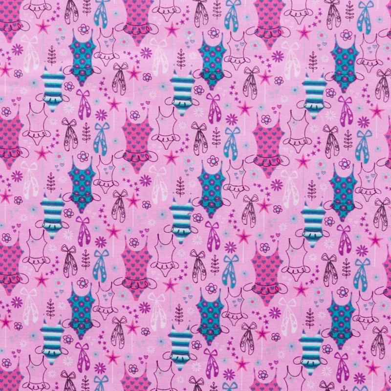 Cotton Poplin Fabric Swimsuits Pink - Ribes y Casals