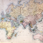 Cotton Poplin World Map Sand - Ribes y Casals