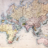 Cotton Poplin World Map Sand - Ribes y Casals