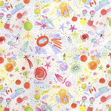Cotton Poplin Fabric Martians White - Ribes y Casals