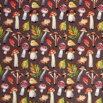 Cotton Poplin Mushrooms Brown - Ribes y Casals
