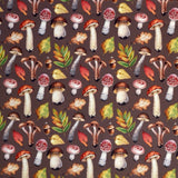 Cotton Poplin Mushrooms Brown - Ribes y Casals