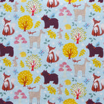 Cotton Poplin Fabric Fox Sky Blue Background - Ribes y Casals