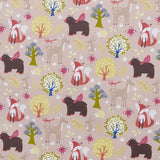 Cotton Poplin Fabric Fox Camel Background - Ribes y Casals