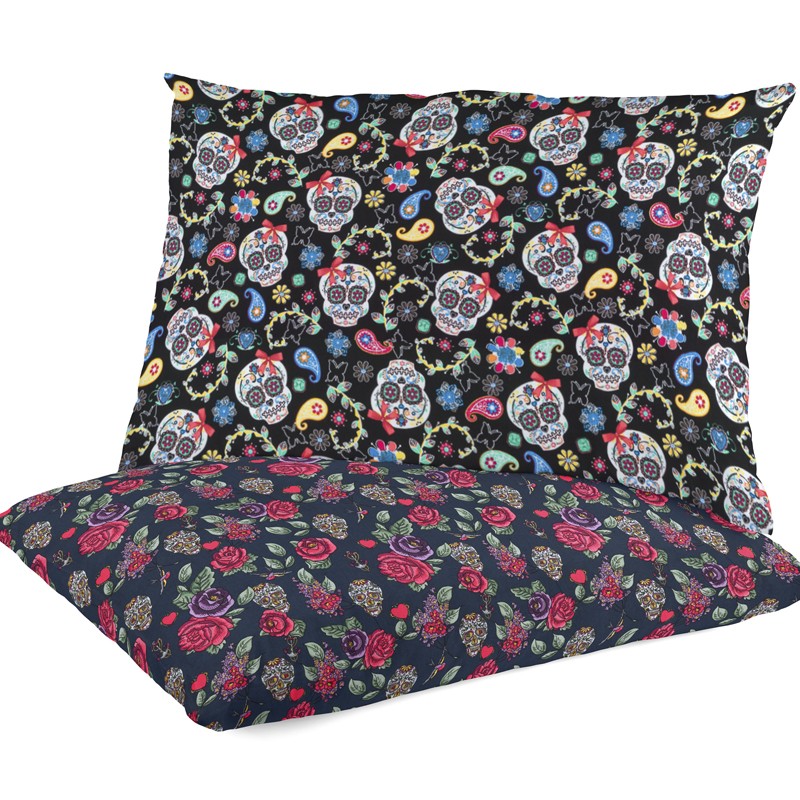 Poplin Fabric Mexican Skeleton Black - Ribes y Casals