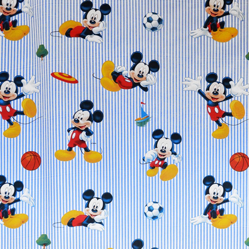 Poplin Disney Mickey Stripes Blue - Ribes y Casals