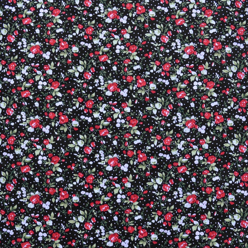 Poplin Flamenco Liberty Flowers Red - Ribes y Casals