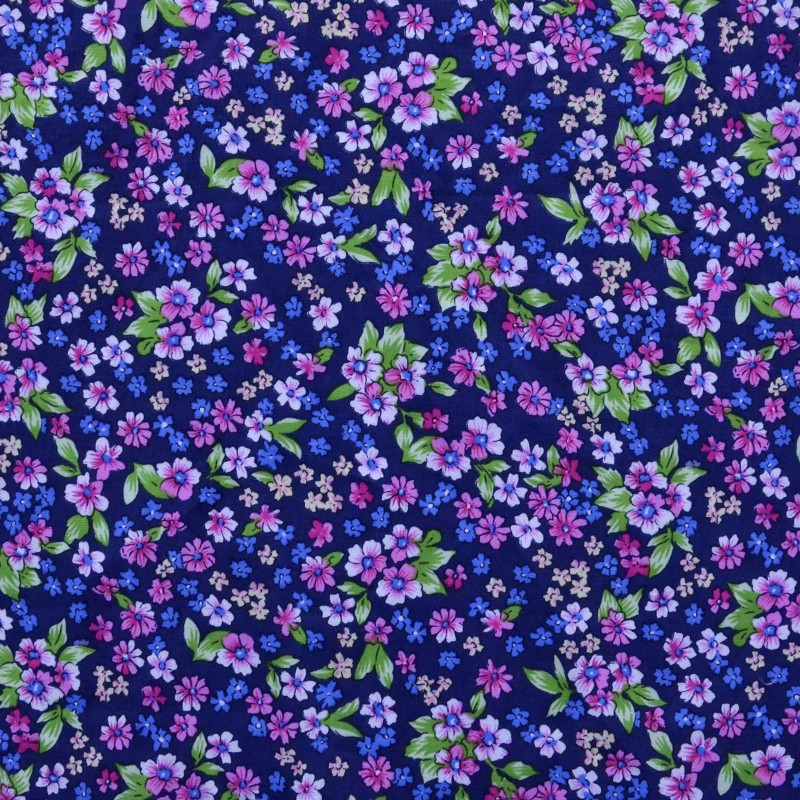 Poplin Flamenco Liberty Daisy Naby Blue - Ribes y Casals