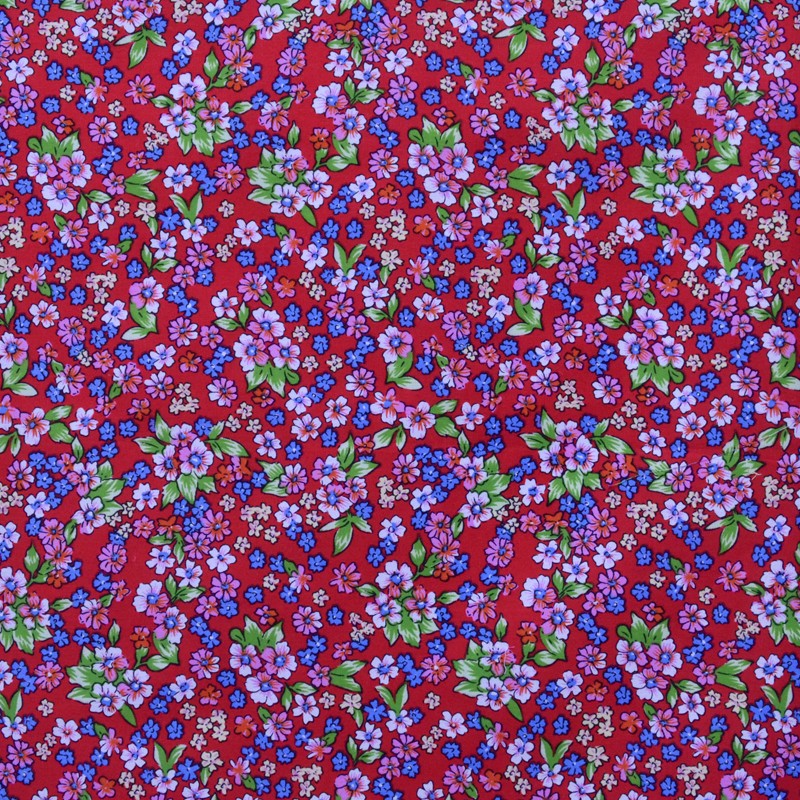 Poplin Flamenco Liberty Daisy Red - Ribes y Casals