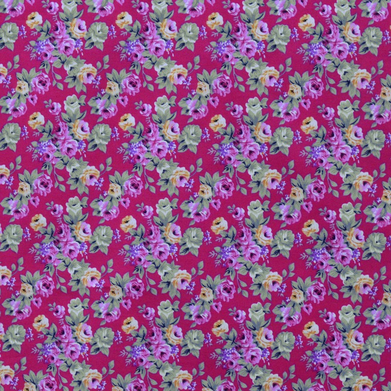 Poplin Flamenco Liberty Roses Fuchsia - Ribes y Casals