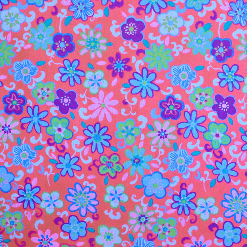 Poplin Frame Floral Coral - Ribes y Casals