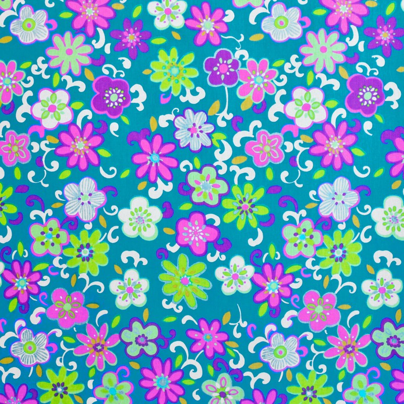 Poplin Frame Floral Turquoise - Ribes y Casals
