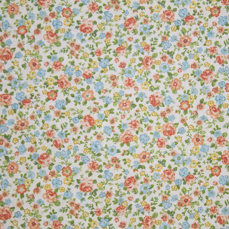 Poplin Liberty Orange Blue - Ribes y Casals