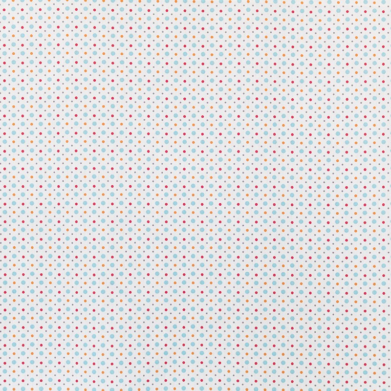 Poplin Dotted Blue Orange - Ribes y Casals