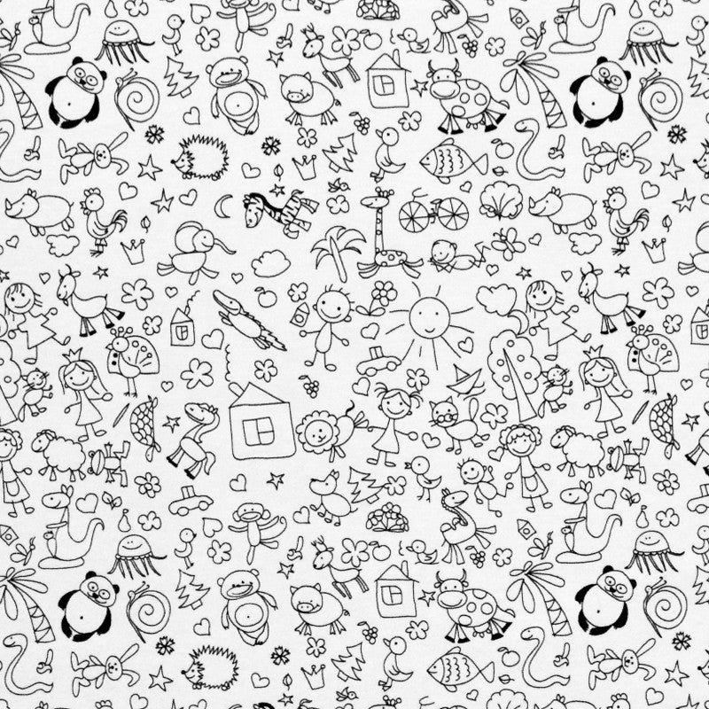 Cotton Jersey Drawings White - Ribes y Casals