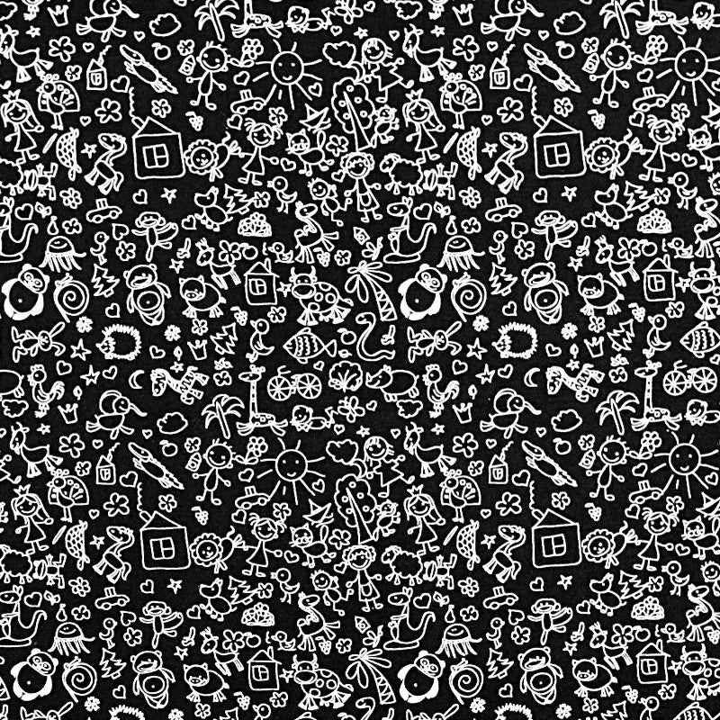 Cotton Jersey Drawings Black - Ribes y Casals