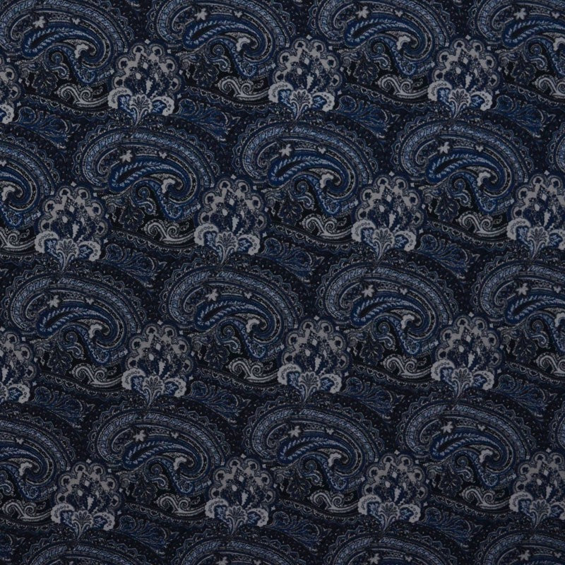 Knitted Fabric Paisley Print Blue - Ribes y Casals