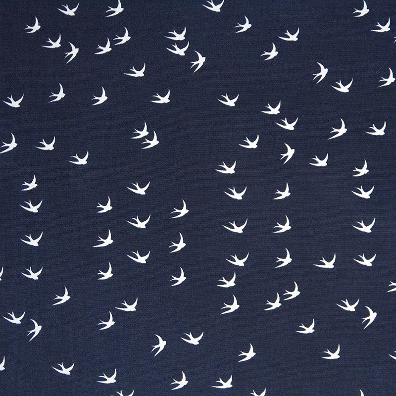 Stretch Jersey Birds Navy - Ribes y Casals
