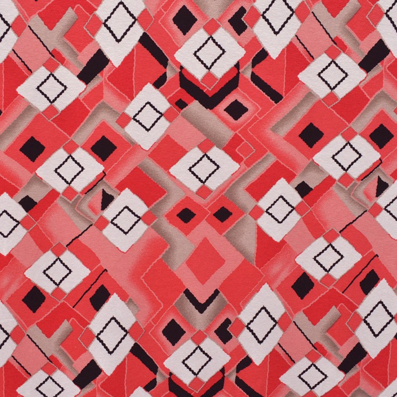 Knit Fabric Ethnic Print Coral - Ribes y Casals