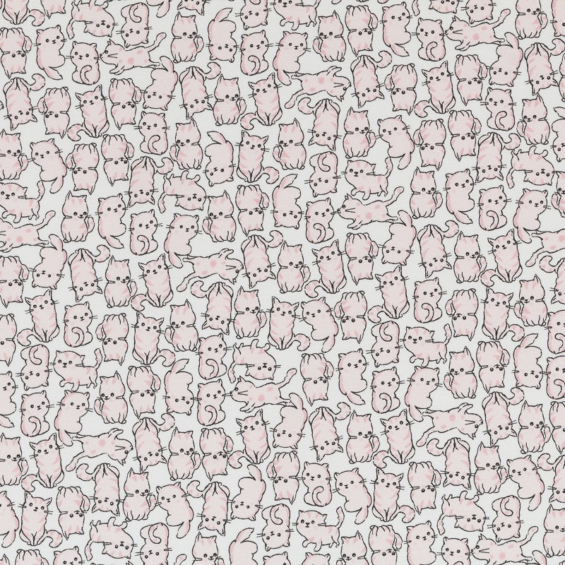 Mesh Fabric Kittens Pink - Ribes y Casals