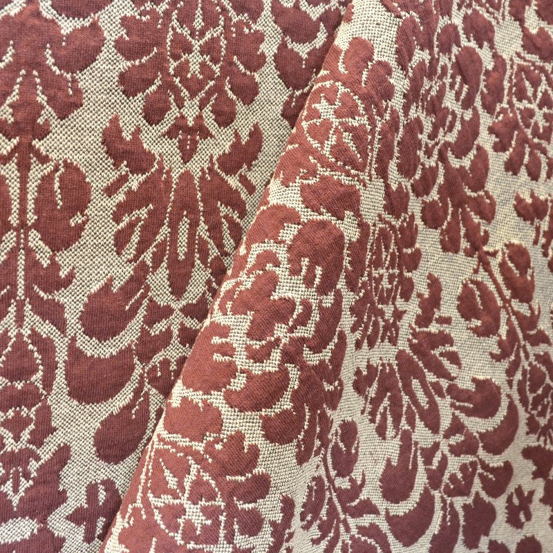 Jacquard Jersey Baroque Garnet - Ribes y Casals