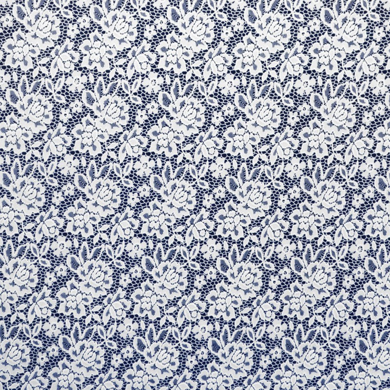 Jersey Lycra Flowers Navy - Ribes y Casals