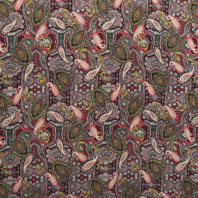 Neoprene Knit Fabric Paisley Print Red - Ribes y Casals