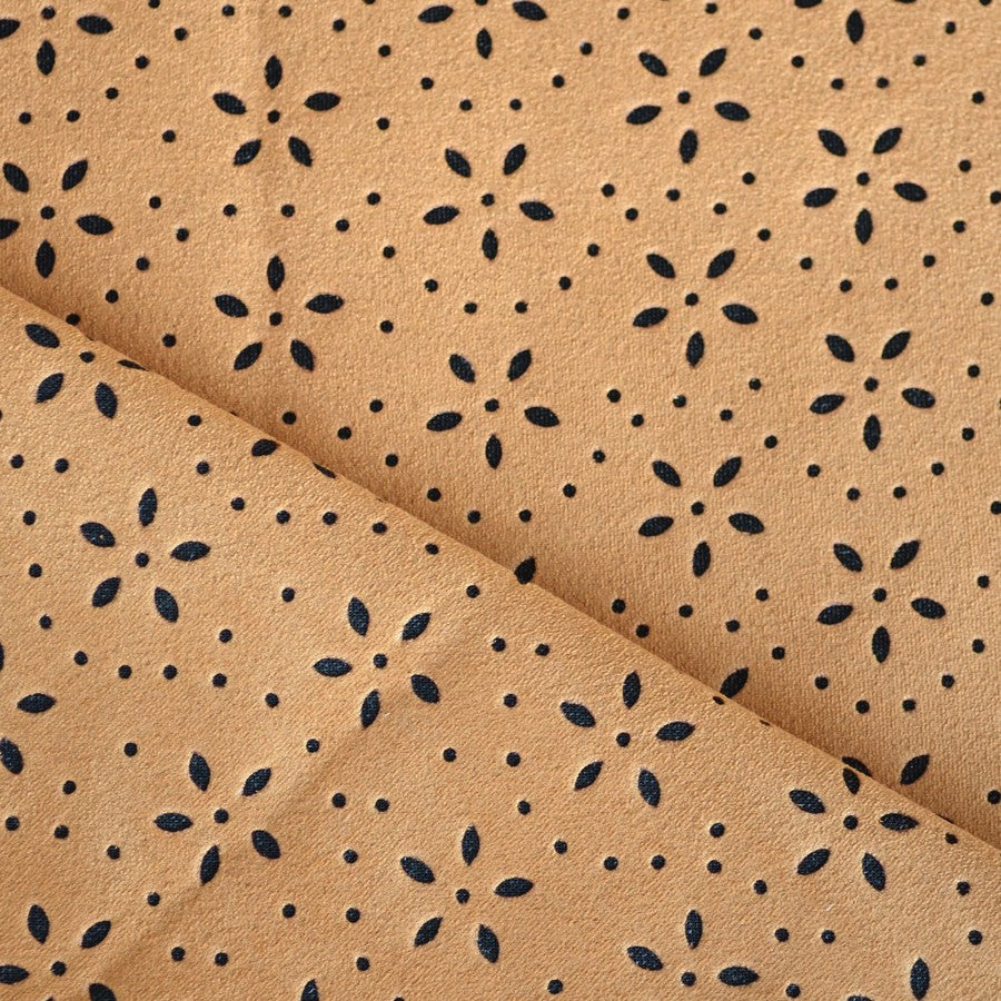 Faux-Suede Knit Die-cut Fabric Camel - Ribes y Casals