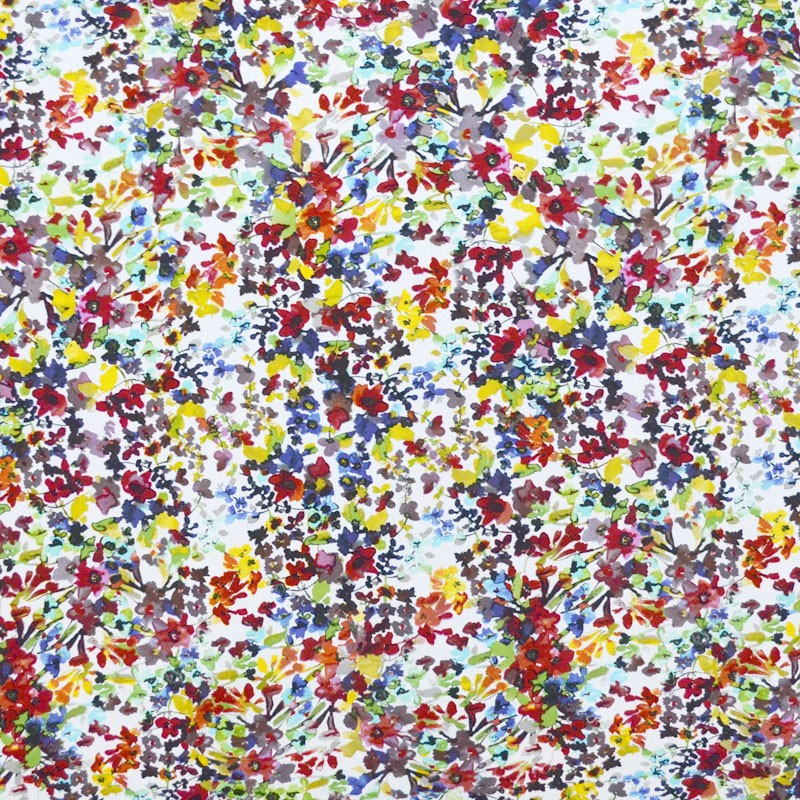 Viscose Knitted Fabric Flower Yellow Mosaic - Ribes y Casals