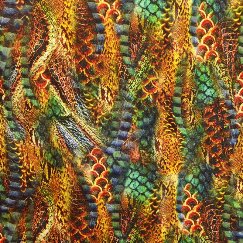 Viscose Jersey Snake Orange - Ribes y Casals