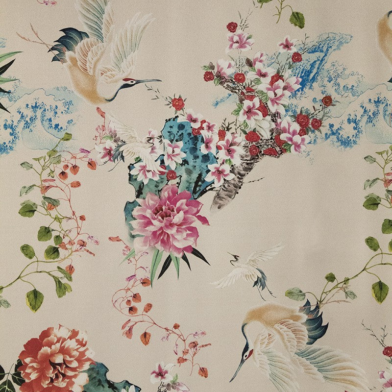 Satin Mikado Birds Light Stone - Ribes y Casals