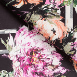 Satiny Mikado Vintage Flower Black - Ribes y Casals