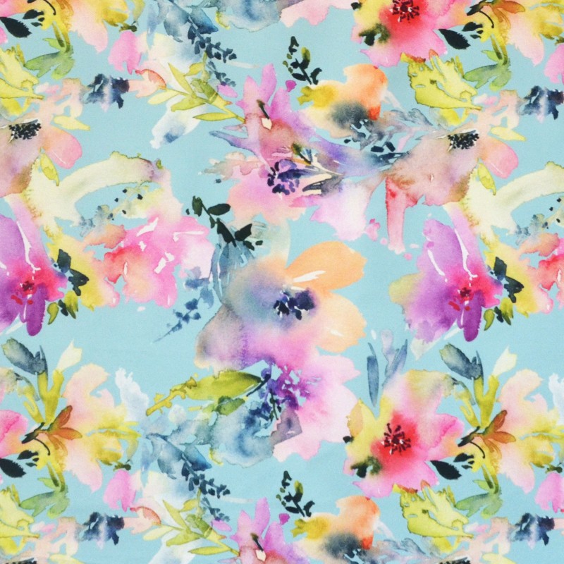 Mikado Flower Print Aqua - Ribes y Casals