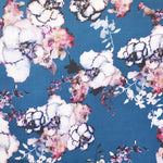 Satiny Mikado Canvas Stains Flowers Peacock - Ribes y Casals