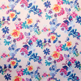 Polyester Twill Flower Pink Background - Ribes y Casals